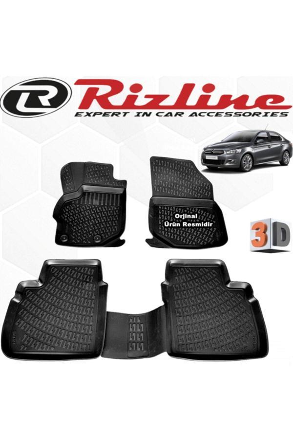 Rizline Citroen Elysee 3D Paspas Havuzlu 2012 - 2020 Arası Siyah 4 Parça Set - Image 1