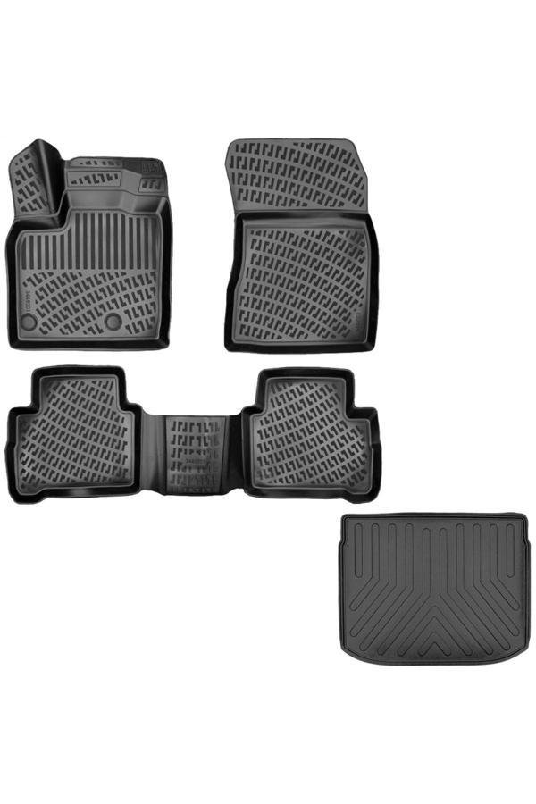 Friemats Nissan Qashqai 3D Havuzlu Paspas + 3D Bagaj Havuzu Üst Kısım 2022 Sonrası Siyah - Friemats - Image 1