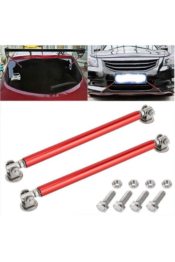 Caraks Araç Ön Tampon Ve Çamurluk Spoiler Dudak Ayırıcı Metal Kırmızı Vidalı Ve Yapıştırmalı Çubuk 20 Cm - Image 1