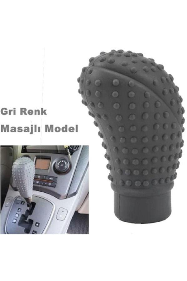 Point Silikonlu Vites Topuzu Kılıfı Gri Renk Oval Üniversal Ithal - Image 1