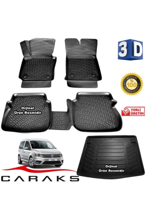 Caraks Vw Caddy 3D Havuzlu Paspas + 3D Bagaj Havuzu 2015-2020 Arası Marka - Image 1