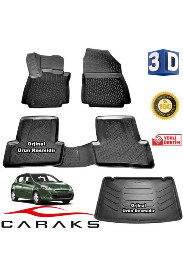 Caraks Clio 3 Hb 3D Havuzlu Paspas+Bagaj Havuzu Kancalı 2006-2012 Arası Marka - Image 1