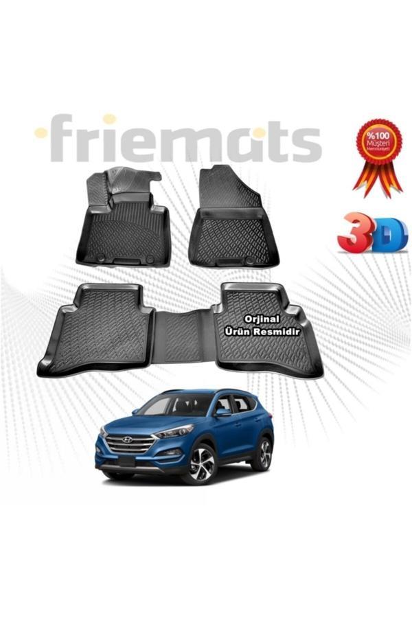 Friemats Hyundai Tucson 3D Havuzlu Paspas 2015-2020 Arası Siyah 4 Parça - Image 1