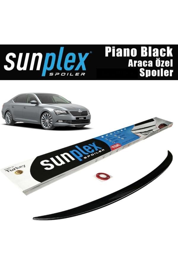 Sunplex Skoda Süper B Bagaj Üstü Spoiler 2015 Sonrası İçin Uyumlu Piano Black - Image 1