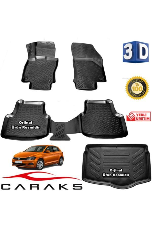 Caraks Vw Polo 3D Havuzlu Paspas + 3D Bagaj Havuzu (Alt) 2017 Sonrası Marka - Image 1