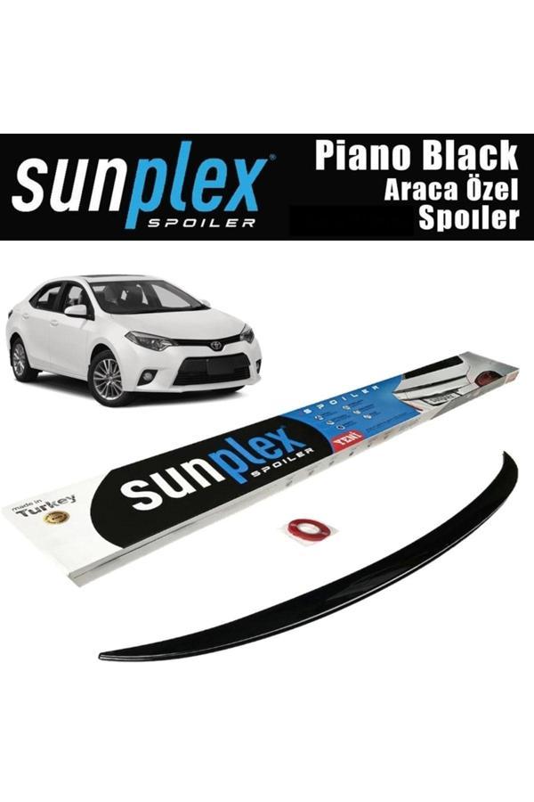 Sunplex Toyota Corolla Bagaj Üstü Spoiler 2013-2018 Piano Black Uyumlu - Image 1
