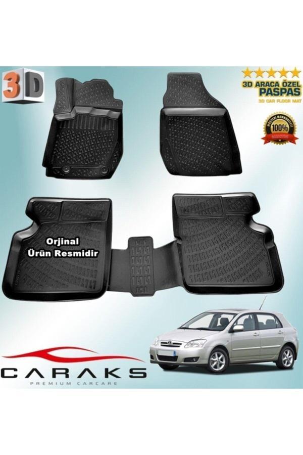 Caraks Toyota Corolla 3D Paspas Havuzlu Hb 2001 - 2006 Arası Siyah 4 Parça - Image 1