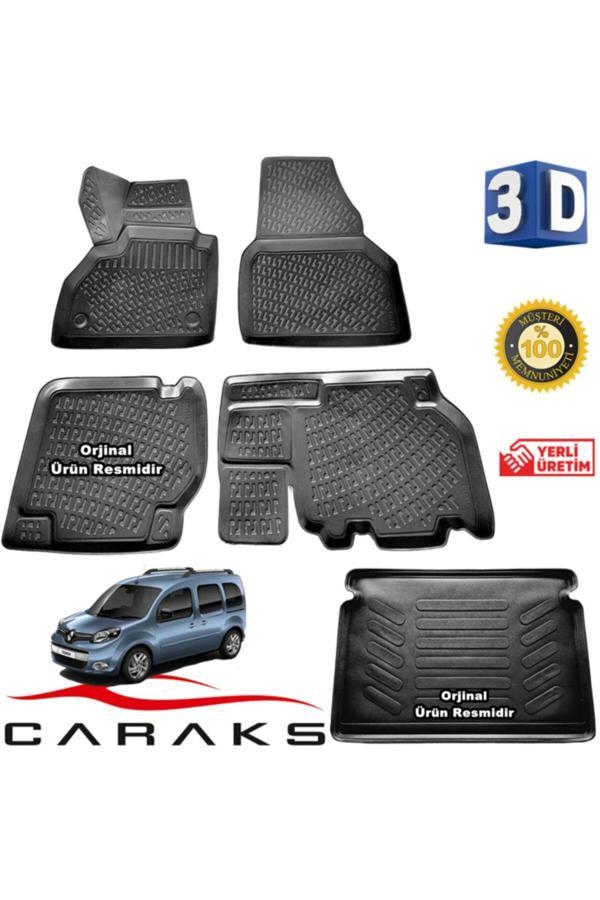 Caraks Renault Kangoo 3D Havuzlu Paspas+Bagaj Havuzu 2015-2020 Arası Marka - Image 1