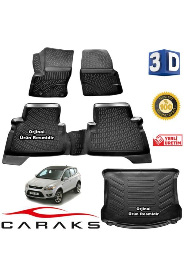 Caraks Ford Kuga 3D Havuzlu Paspas + 3D Bagaj Havuzu 2008-2012 Arası Marka - Image 1