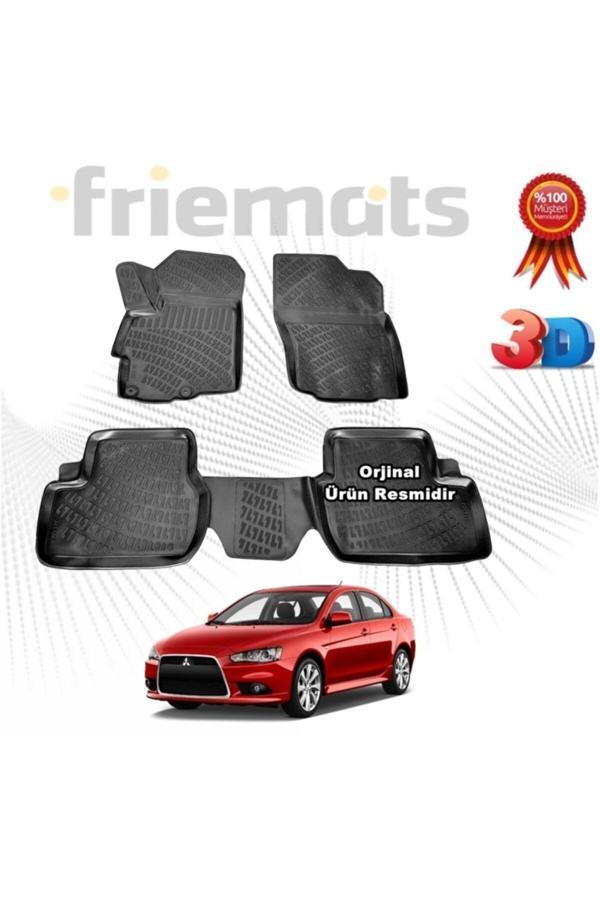 Friemats Mitsubishi Lancer 3D Havuzlu Paspas 2008 Sonrası Siyah 4 Parça - Image 1