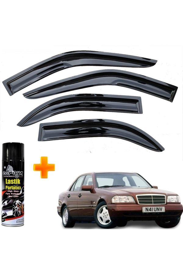 Caraks Mercedes C Mügen Cam Rüzgarlığı 1993-1999 Arası 4 Lü Takım +500Ml Lastik Parlatıcı - Image 1