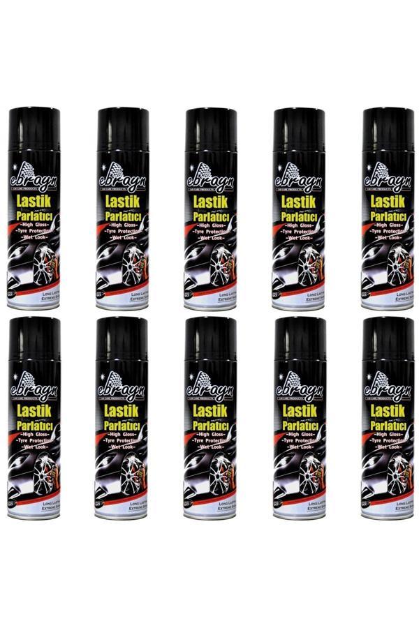 Caraks Premium Lastik Parlatıcı Tampon Parlatıcı Koruyucu Ebrayn Aerosol Sprey 500 Ml Kaliteli 10 Adet - Image 1