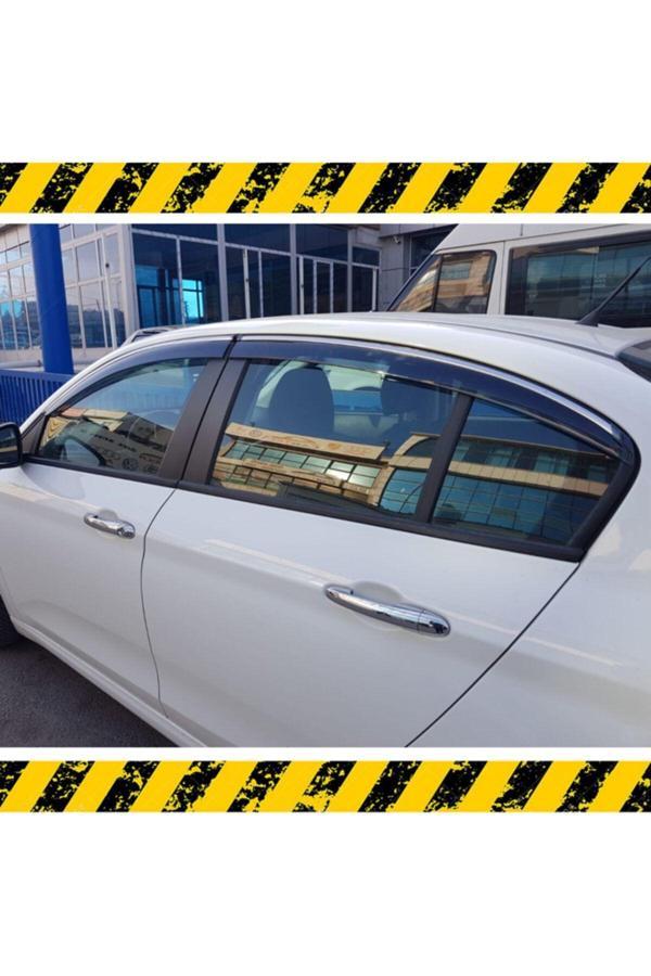 Point Fiat Egea Mügen Cam Rüzgarlığı Kromlu Sedan 2015-2021 Arası 4 Lü Set - Image 1