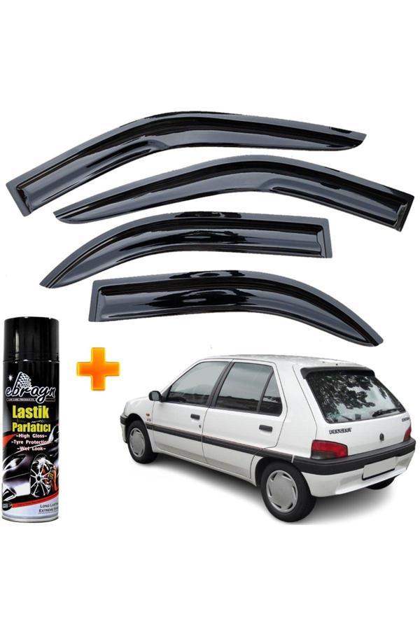 Caraks Peugeot 106 Mügen Cam Rüzgarlığı 1992-2002 Arası 4 Lü Takım +500Ml Lastik Parlatıcı - Image 1