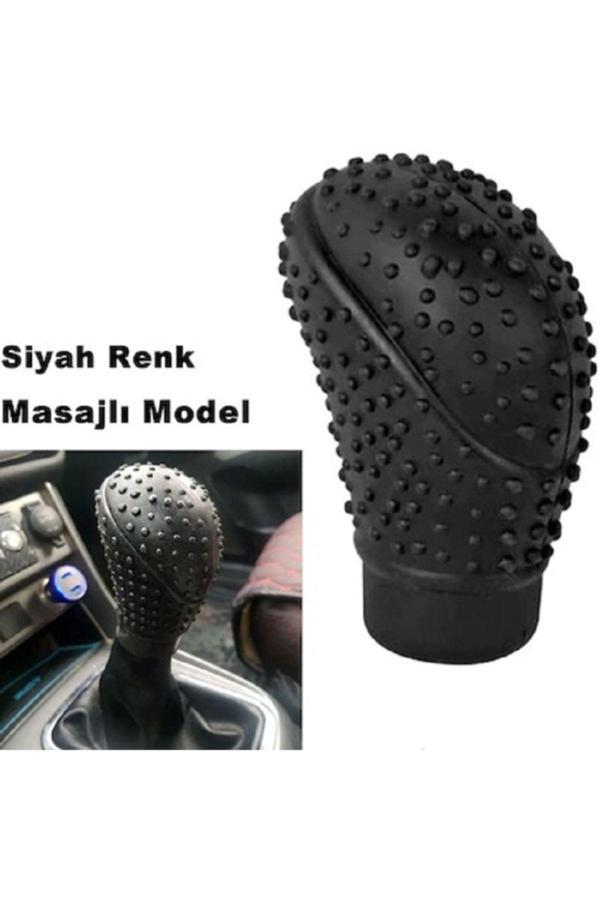 Point Silikonlu Vites Topuzu Kılıfı Siyah Renk Oval Üniversal Ithal - Image 1