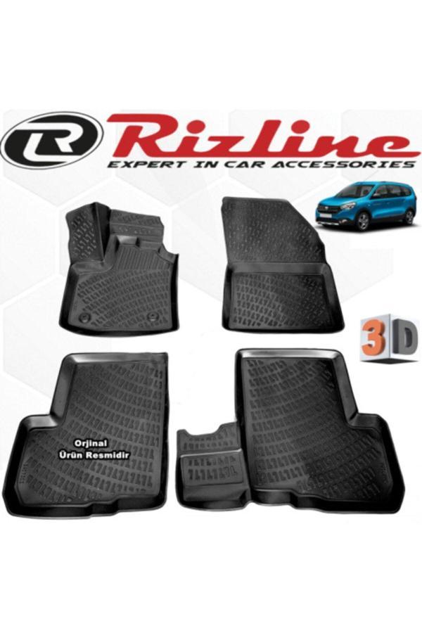 Rizline Dacia Lodgy 3D Paspas Havuzlu Siyah 2013 - 2020 Arası 4 Parça Set - Image 1