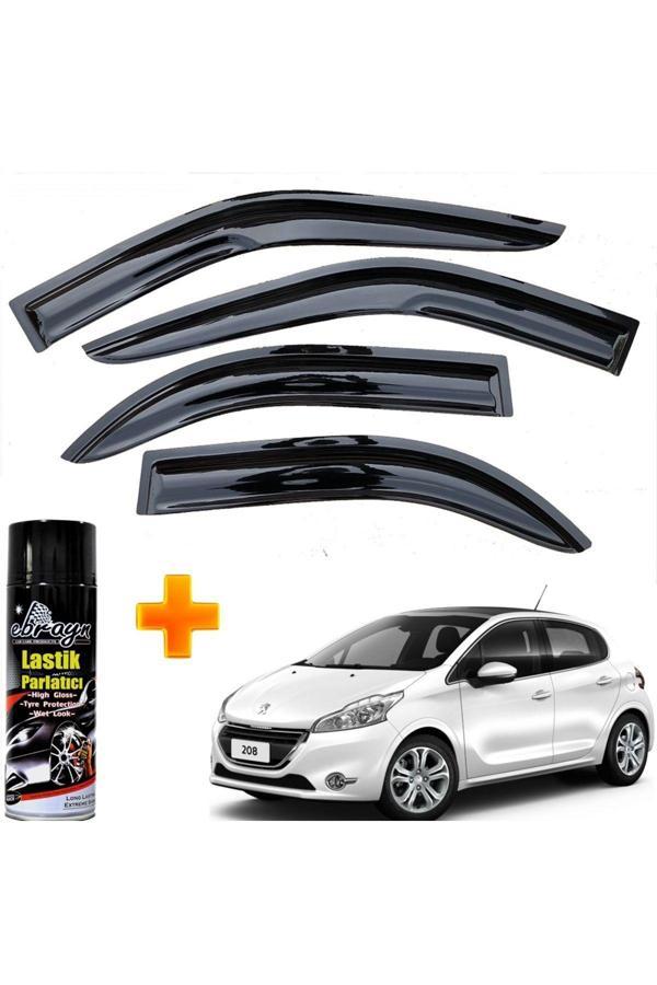 Caraks Peugeot 208 Mügen Cam Rüzgarlığı 2012 - 2019 Arası 4 Lü Takım +500Ml Lastik Parlatıcı - Image 1