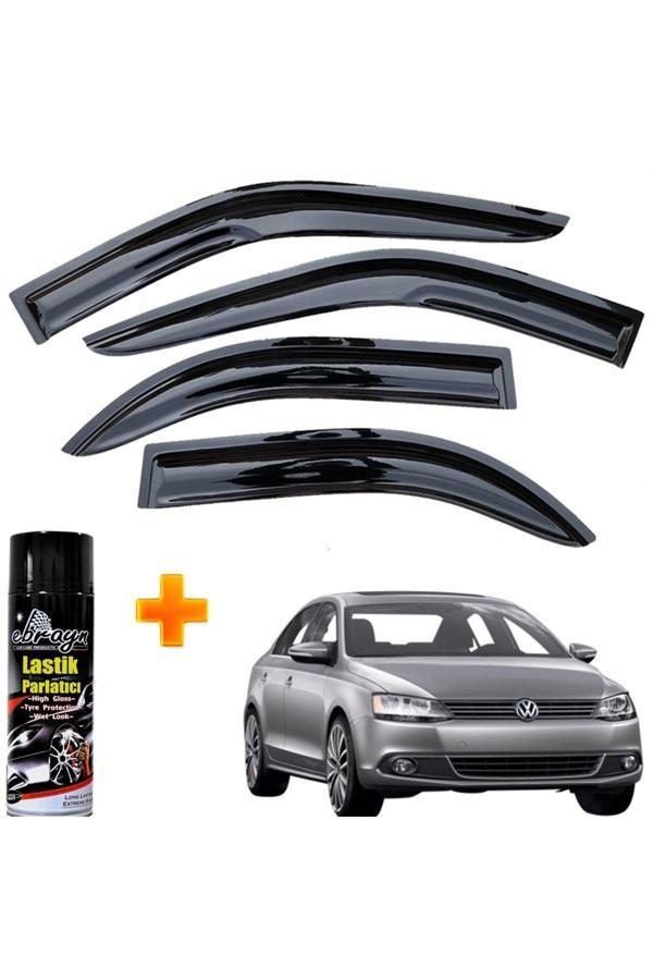 Caraks Vw Jetta Mügen Cam Rüzgarlığı 2011-2020 Arası 4 Lü Takım +500Ml Lastik Parlatıcı - Image 1