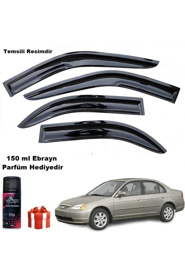 Caraks Honda Civic Mügen Cam Rüzgarlığı 2001-2006 Arası 4 Lü Takım Koku Hediyeli - Image 1