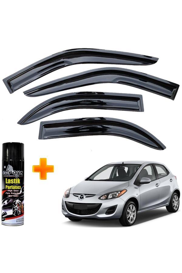 Caraks Mazda 2 Mügen Cam Rüzgarlığı 2009-2013 Arası 4 Lü Takım +500Ml Lastik Parlatıcı - Image 1