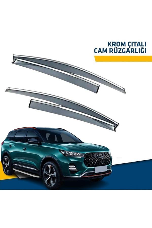 Caraks Chery Tiggo 7 Pro Mügen Cam Rüzgarlığı Kromlu Rüzgarlık (Paslanmaz Nikelajlı) 2022 Sonrası Yeni Ürün - Image 1