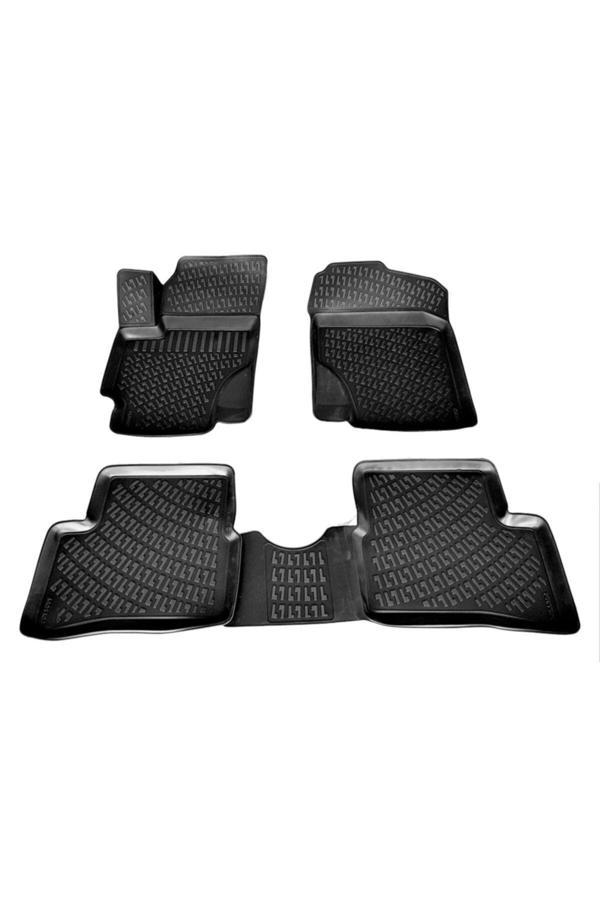 Caraks Kia Rio 3D Paspas Havuzlu Sedan 2005 - 2011 Arası 4 Parça Siyah Set - Image 1