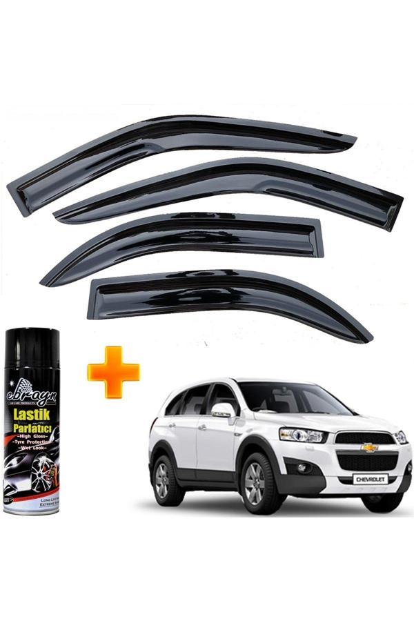 Caraks Chevrolet Captiva Uyumlu Mügen Cam Rüzgarlığı 2007-2015 Arası 4 Lü Takım +500Ml Lastik Parlatıcı - Image 1