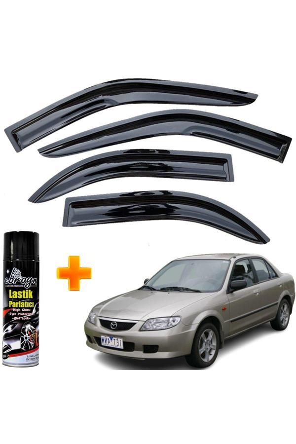 Caraks Mazda 323 Bj Kasa Mügen Cam Rüzgarlığı Sedan 1999-2003 Arası 4 Lü Takım +500Ml Lastik Parlatıcı - Image 1