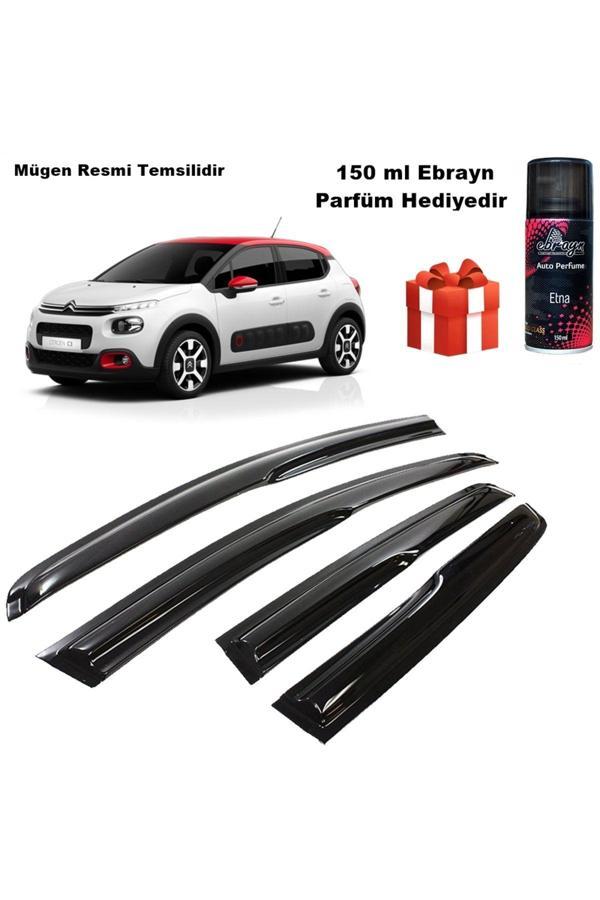 Caraks Citroen C3 Mügen Cam Rüzgarlığı 2017 Sonrası 4 Lü Takım Koku Hediyeli - Image 1