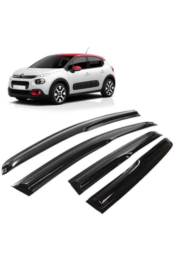 Caraks Citroen C3 Mügen Cam Rüzgarlığı 2017 Sonrası 4 Lü Takım +500Ml Lastik Parlatıcı - Image 1