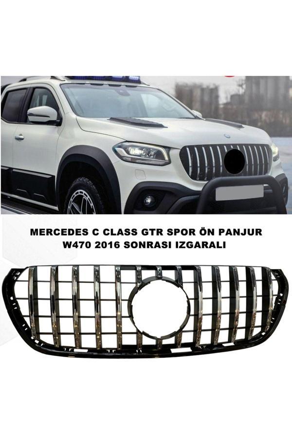 Caraks Mercedes X Class W470 Gtr Spor Ön Panjur Izgaralı Piano Black & Krom Şeritli 2016 Sonrası - - Image 1