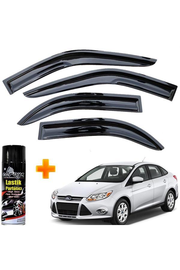 Caraks Focus 3 Mügen Cam Rüzgarlığı Sedan 2011 - 2017 Arası 4 Lü Takım +500Ml Lastik Parlatıcı - Image 1