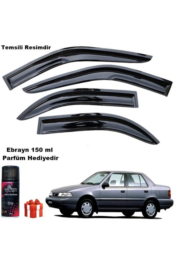 Caraks Hyundai Excel Mügen Cam Rüzgarlığı 1992-1998 Arası 4 Lü Takım Koku Hediyeli - Image 1