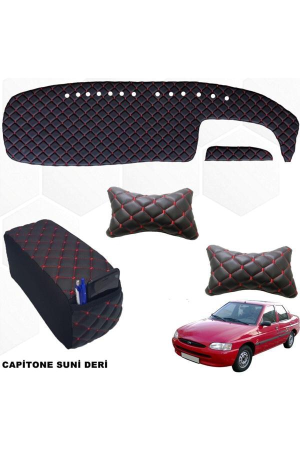 Caraks Escort Ön Göğüs Halısı + Kolçak + Boyunluk Siyah-Kırmızı - Image 1