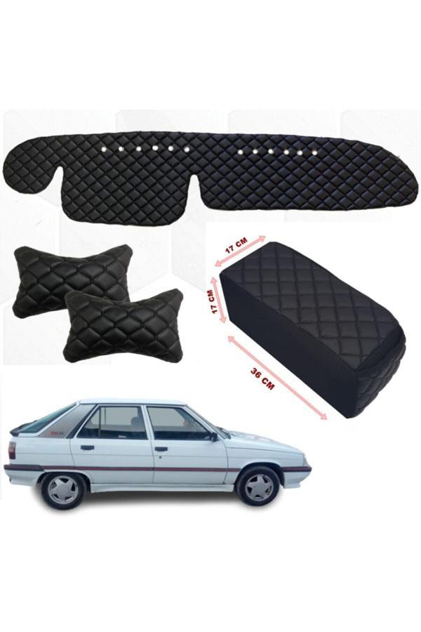 Caraks Renault 11 Flash Kolçak + Boyunluk + Göğüs Halısı Siyah - Image 1