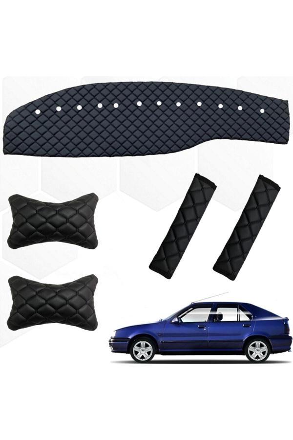 Caraks Renault 19 Uyumlu Europa Göğüs Halısı + Kemer Konforu + Boyunluk Siyah - Image 1