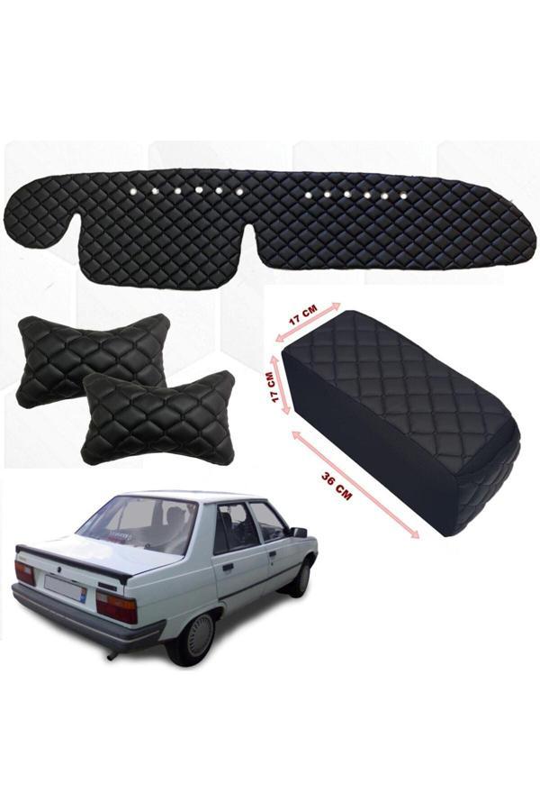 Caraks Renault 9 Spring Kolçak + Boyunluk + Göğüs Halısı Siyah - Image 1