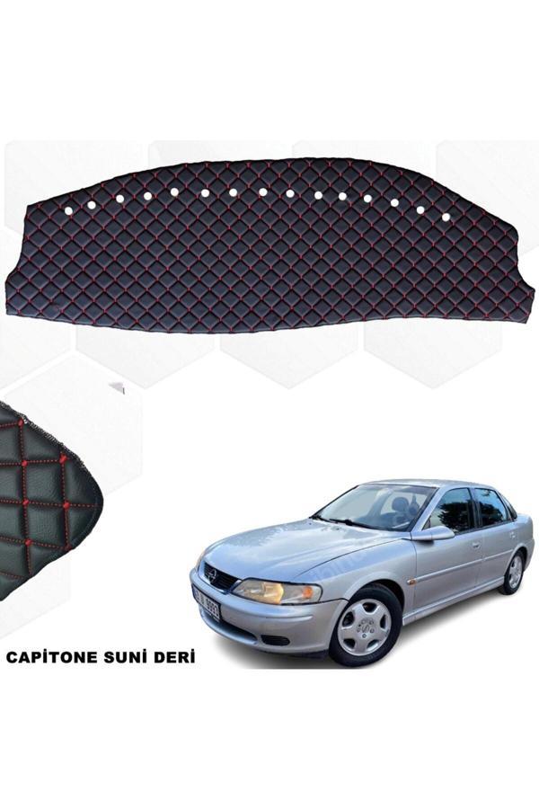 Caraks Vectra B Uzay Kasa Uyumlu Göğüs Halısı 1995-2002 Suni Deri 1.Kalite Siyah-Kırmızı - Image 1