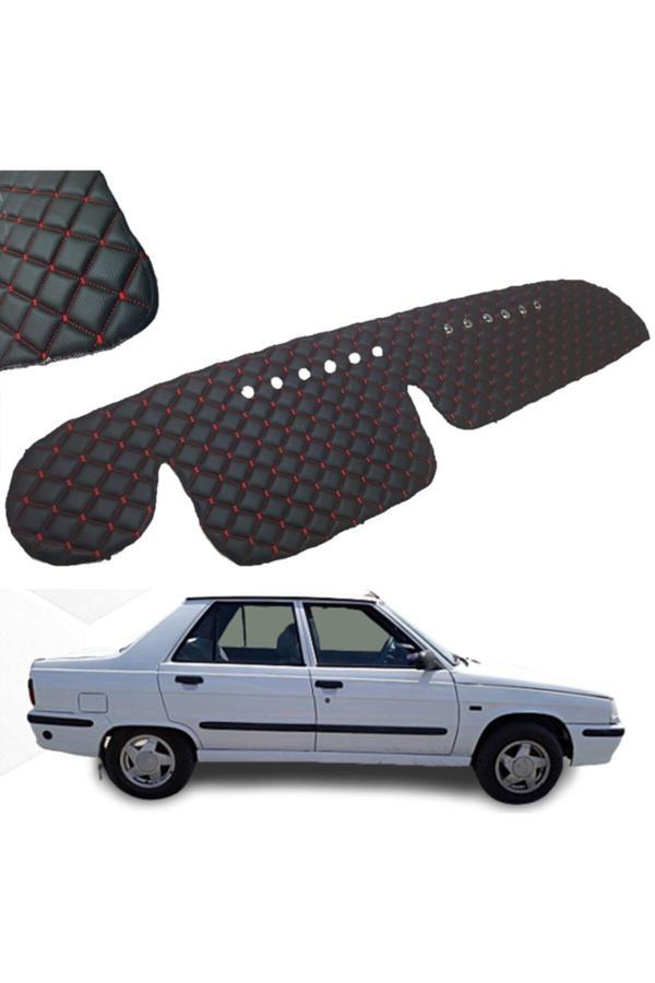 Caraks Renault 9 Broadway Göğüs Halısı Siyah-Kırmızı Suni Deri - Image 1