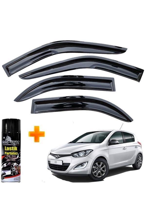 Caraks Hyundai I20 Mügen Cam Rüzgarlığı 2012-2014 Arası 4 Lü Takım +500Ml Lastik Parlatıcı - Image 1