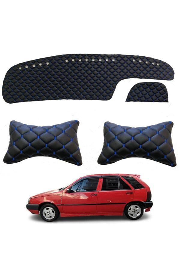 Caraks Fiat Tipo Boyunluk + Göğüs Halısı Siyah-Mavi - Image 1
