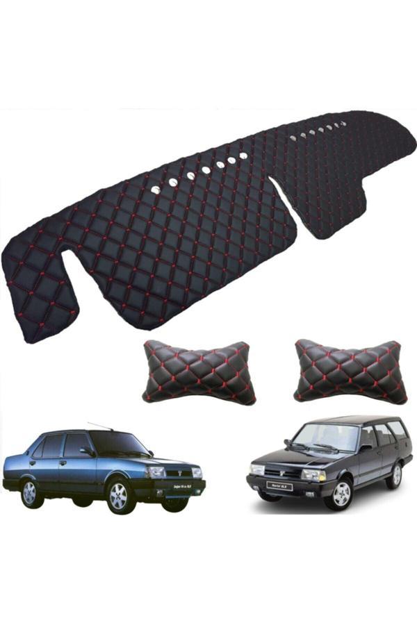 Caraks Tofaş Boyunluk + Alçak Model Göğüs Halısı Siyah-Kırmızı - Image 1