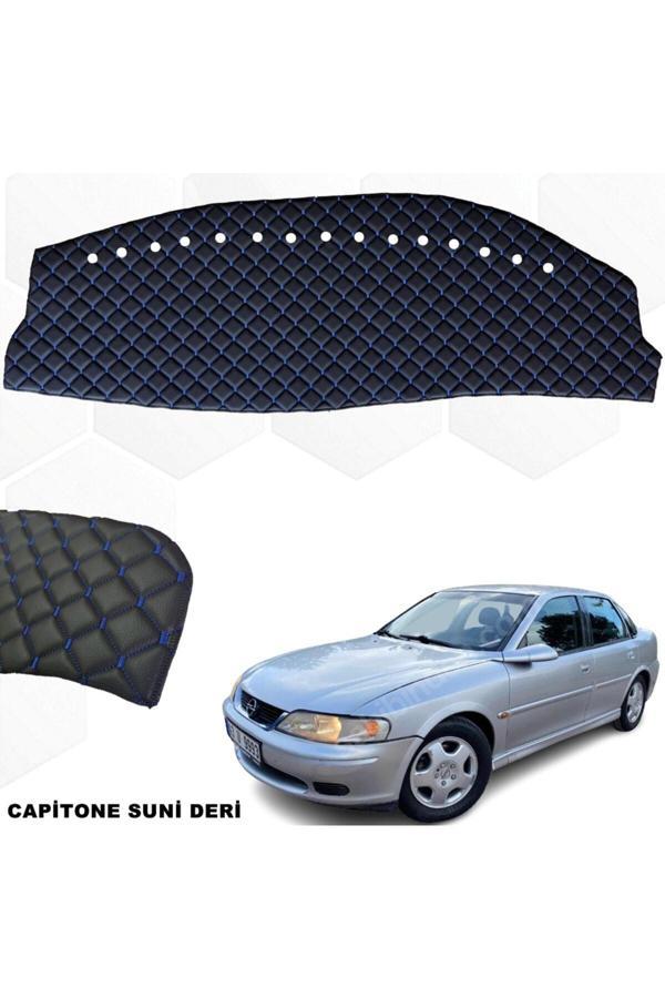 Caraks Vectra B Uyumlu Uzay Kasa Göğüs Halısı 1995-2002 Suni Deri Siyah-Mavi - Image 1