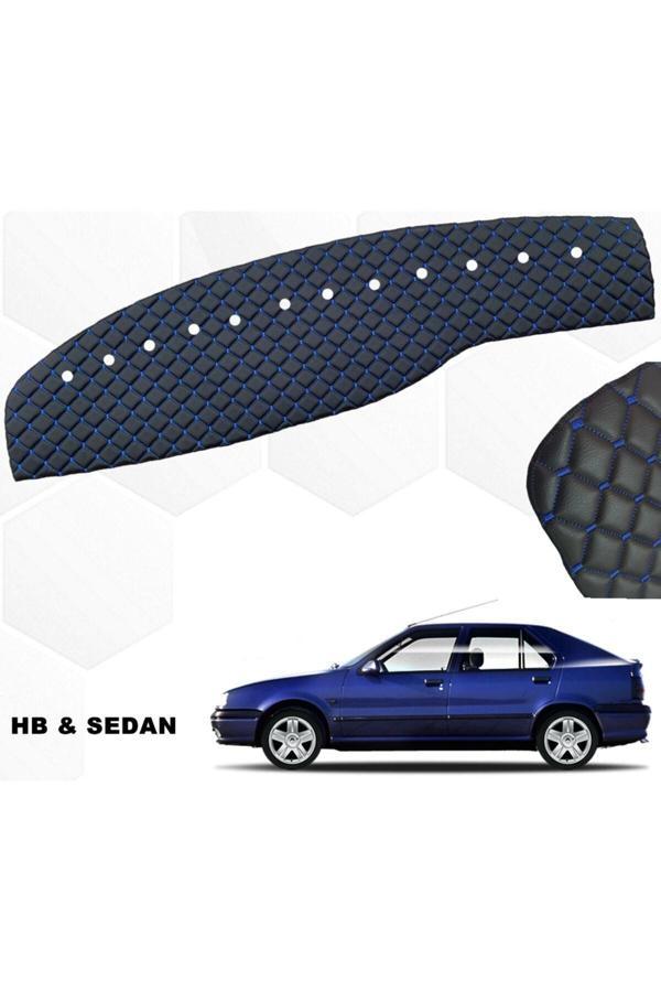 Caraks Renault 19 Europa Göğüs Halısı Capitone Siyah-Mavi Dikiş 1.Kalite Uyumlu - Image 1