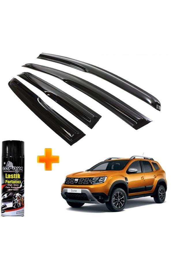 Caraks Dacia Duster Mügen Cam Rüzgarlığı 2018 Sonrası Arası 4 Lü Takım +500Ml Lastik Parlatıcı - Image 1