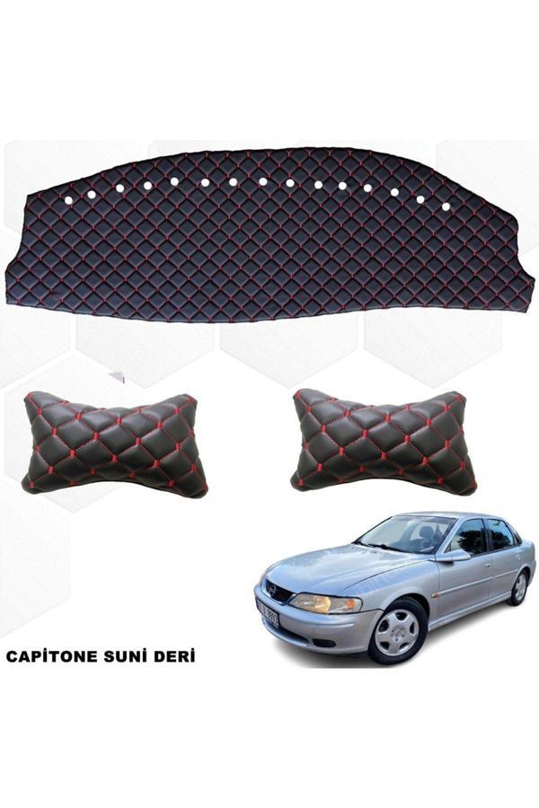 Caraks Opel Vectra B Uyumlu Uzay Kasa Göğüs Halısı+Boyunluk 1995-2002 Arası Siyah-Kırmızı - Image 1