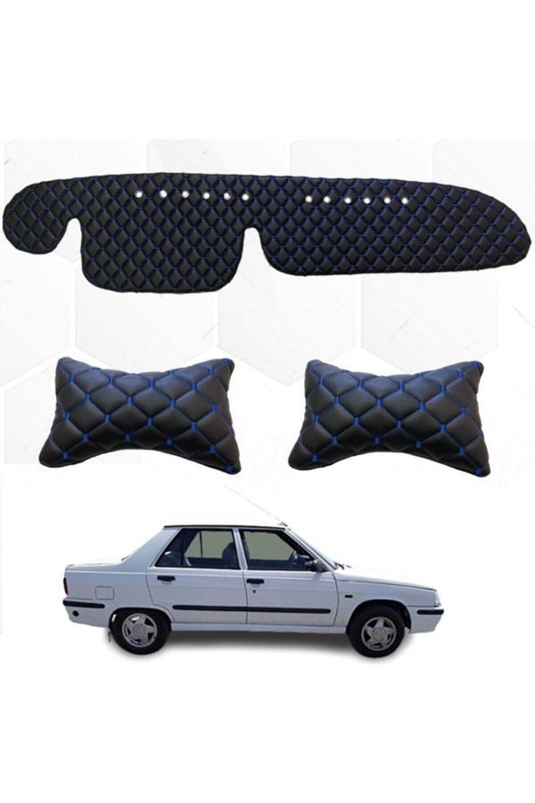 Caraks Renault 9 Broadway Boyunluk + Göğüs Halısı Siyah-Mavi - Image 1