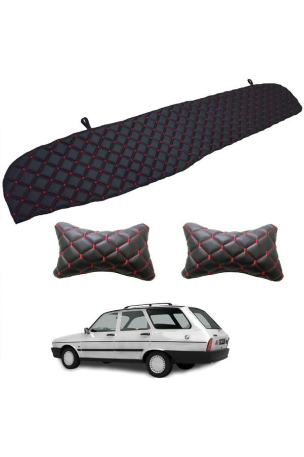 Caraks Renault Toros Stw Uyumlu Boyunluk + Göğüs Halısı Siyah-Kırmızı - Image 1