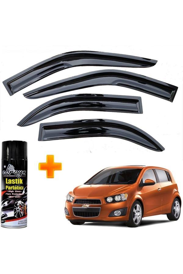 Caraks Chevrolet Aveo Mügen Cam Rüzgarlığı Hb 2012-2019 Arası 4 Lü Takım +500Ml Lastik Parlatıcı - Image 1