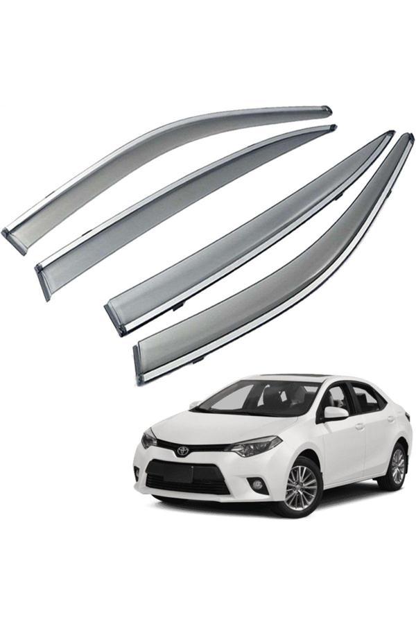 Caraks Toyota Corolla Mügen Cam Rüzgarlığı Kromlu Rüzgarlık (Paslanmaz Kromlu) Sedan 2013 - 2018 Füme Renk - Image 1